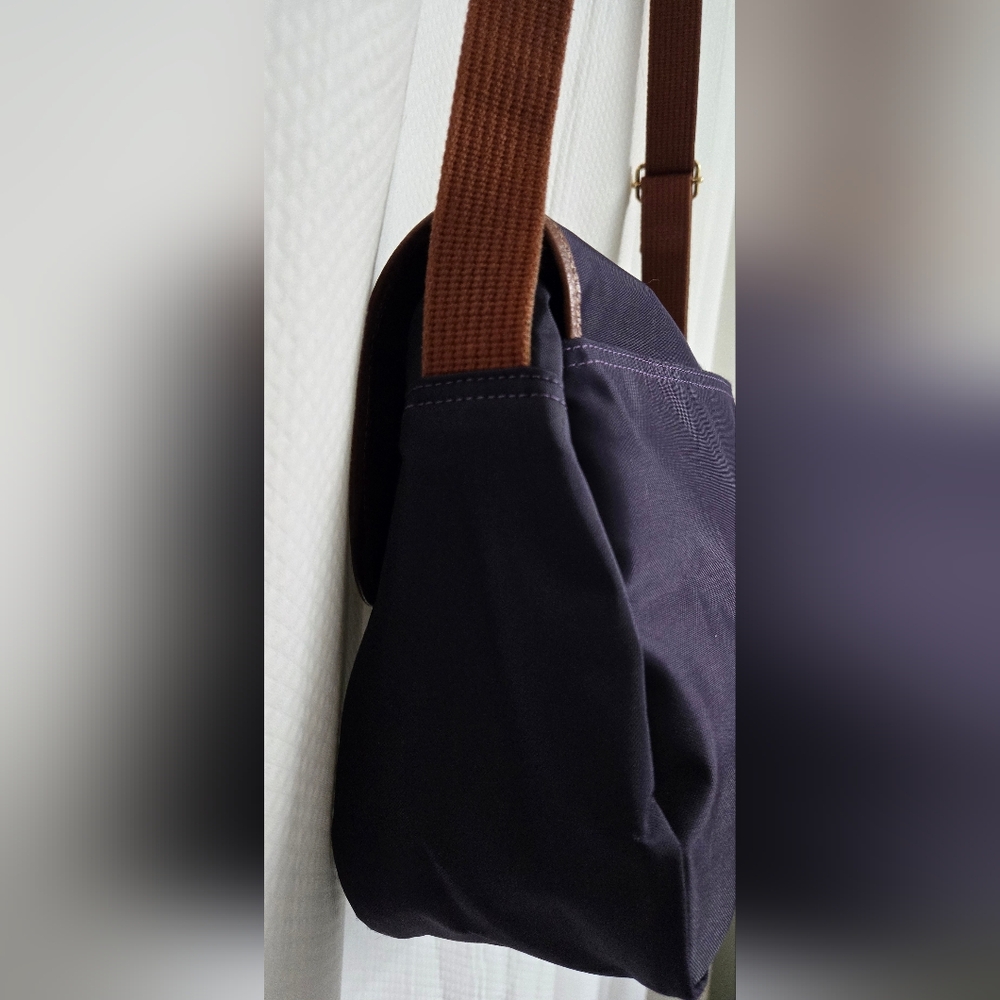 EUC Longchamp Vintage Navy Le Pliage Messenger Cross Body Bag - Picture 5 of 12